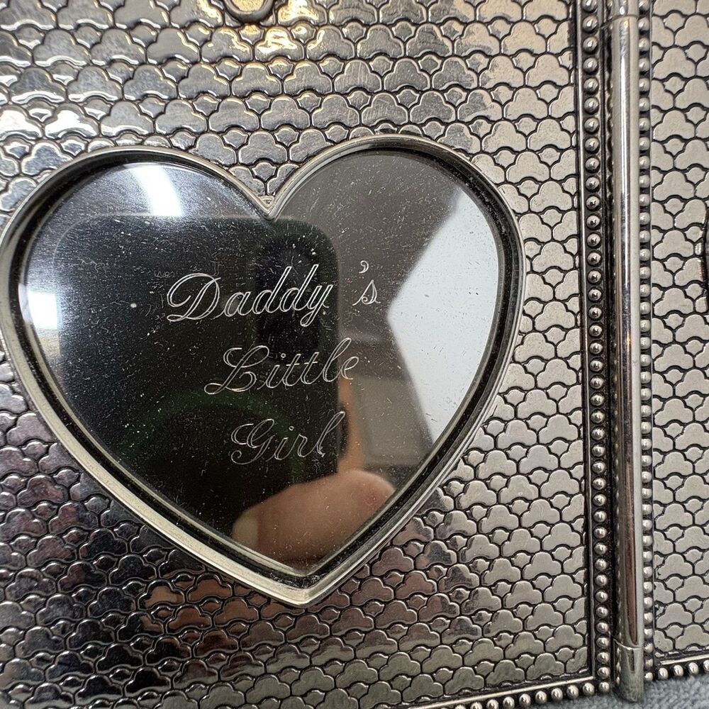 Things Remembered 3 Panel Silver Photo Frame Swarovski Crystals Engraved - Picture 5 of 9